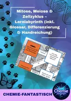 Vorschau - Arbeitsblätter - Mitose, Meiose & Zellzyklus – Lernlabyrinth (inkl. Glossar, Differenzierung & Handreichung) - Deckblatt
