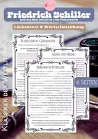 anteprima - Esercizi - Friedrich Schiller Lückentext & Wortschatzübung - Pagina di copertina