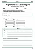 Vorschau - Arbeitsblätter - Magnetfelder und Elektromagnete Basisscreening Klasse 9–10 - Deckblatt