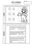 Vista previa - Hojas de trabajo - Retos semanales con temática Mario Bross - Octubre - Portada