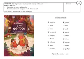 Aperçu - Préparation de séquence / Séquence complète - Dossier Premier jour d'école (MS) - Page 3