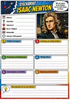 Vorschau - Arbeitsblätter - Isaac Newton, Steckbrief - Seite 1