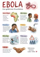 Vorschau - Arbeitsblätter - Lernposter + AB mit Fragen zum Thema "Ebola" + Lösungsblatt + Infografik - Deckblatt