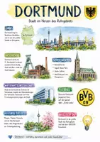 Vorschau - Arbeitsblätter - Lernposter + AB mit Fragen zum Thema "Dortmund" + Lösungsblatt + Infografik - Deckblatt