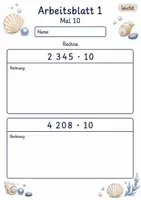 Vorschau - Arbeitsblätter - Multiplikation mit Zehnerzahlen | Mathematik Klasse 4 | 10 Arbeitsblätter als PDF - Seite 1