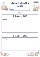 Vorschau - Arbeitsblätter - Multiplikation mit Hunderterzahlen | Mathematik Klasse 4 | 10 Arbeitsblätter als PDF - Seite 2