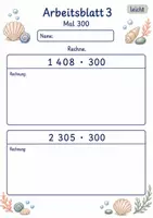 Vorschau - Arbeitsblätter - Multiplikation mit Hunderterzahlen | Mathematik Klasse 4 | 10 Arbeitsblätter als PDF - Seite 3