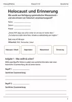 Vorschau - Arbeitsblätter - Holocaust und Erinnerung Basisscreening Klasse 9–10 - Deckblatt