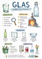 Vorschau - Arbeitsblätter - Lernposter + Arbeitsblätter zum Thema "Glas" + Lösung & MP3 + Mindmap + Infografik - Deckblatt