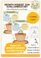 Vorschau - Arbeitsblätter - Growth Mindset - Mein neues Schuljahr Wünsche und Ziele - Deckblatt