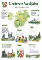 Vorschau - Arbeitsblätter - Lernposter + Arbeitsblatt "Nordrhein-Westfalen" + Onlineübung & MP3 + Mindmap + Infografik - Deckblatt