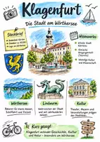 Vorschau - Arbeitsblätter - Lernposter + AB mit Fragen zum Thema "Klagenfurt" + Lösungsblatt + Infografik - Deckblatt