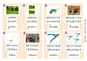 Aperçu - Apprentissages en autonomie - Carte de vocabulaire façon apprentilangue - Thème jardin - Page de couverture