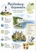Vorschau - Arbeitsblätter - Lernposter + Arbeitsblatt "Mecklenburg-Vorpommern" + Onlineübung & MP3 + Mindmap + Infografik - Deckblatt