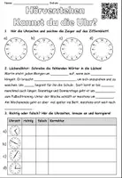 Vorschau - Arbeitsblätter - DaZ - Hörverstehen "Kannst du die Uhr?" Die Uhrzeit - DaZ / DaF / Deutsch - Seite 2