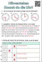 Vorschau - Arbeitsblätter - DaZ - Hörverstehen "Kannst du die Uhr?" Die Uhrzeit - DaZ / DaF / Deutsch - Seite 3