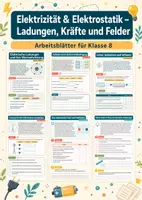 Vorschau - Arbeitsblätter - Elektrizität & Elektrostatik – Ladungen, Kräfte und Felder – Physik, Klasse 8 - Deckblatt