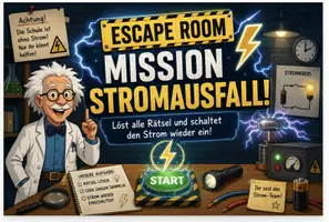Vorschau - Interaktives Material - Digitaler Escape Room - Sachunterricht/ Einheit Strom - Deckblatt