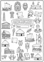 Vorschau - Mal- und Bastelvorlagen - Geschichte • Starterpaket • Klasse 5 & 6 • Ausmalvorlagen - Deckblatt