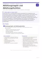 Vorschau - Unterrichtsreihen - Ableitungsregeln & Ableitungsfunktion | Differentialrechnung Oberstufe | Arbeitsblätter mit Lösungen - Seite 1