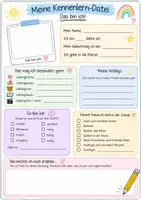 Vorschau - Mal- und Bastelvorlagen - Schulanfang – Steckbrief Schulstart ✏️🎒 - Deckblatt