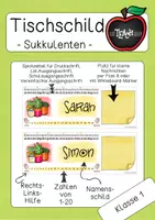Vorschau - Bildkarten - Tisch-Helferlein Klasse 1-Sukkulenten - Deckblatt