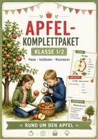 Vorschau - Arbeitsblätter - Apfel Komplettpaket 1. + 2 Klasse + s/w Version - Deckblatt