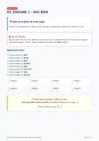 Aperçu - Jeux - Kit escape game CM1 - Anglais - Page 2
