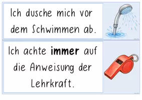 Vorschau - Präsentationen/Tafelbilder - Baderegeln im Schwimmunterricht! Tafelmaterial & Vertrag - Seite 2