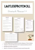 Vorschau - Test - Lautleseprotokoll Diagnostik Lesen Lesezeit Lix-Wert - Deckblatt