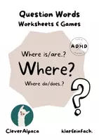 Vorschau - Stationenlernen - QUESTION WORD "WHERE?" · Worksheets and Games · Englisch 5. Klasse · ADHS freundlich - Deckblatt