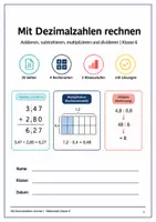 Vorschau - Arbeitsblätter - Dezimalzahlen rechnen | Klasse 6 Arbeitsheft - Seite 1