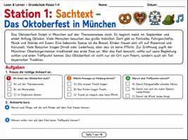 Vorschau - Stundenentwürfe - Oktoberfest – Lesen, Wortschatz & Leseverständnis | 9 Stationen + Lösungen | 1.–4. Klasse - Seite 1