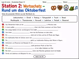 Vorschau - Stundenentwürfe - Oktoberfest – Lesen, Wortschatz & Leseverständnis | 9 Stationen + Lösungen | 1.–4. Klasse - Seite 2