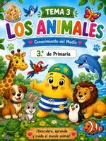 Vista previa - Unidades / Secuencias / Situaciones de Aprendizaje - Los animales. Conocimiento del Medio 3.º Primaria. Cuaderno + actividades + juego de repaso - Portada