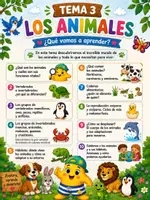 Vista previa - Unidades / Secuencias / Situaciones de Aprendizaje - Los animales. Conocimiento del Medio 3.º Primaria. Cuaderno + actividades + juego de repaso - página 1