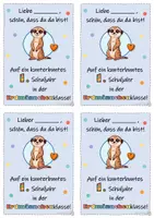Vorschau - Anderer Materialtyp - Willkommenskarten Klassen 1–6 – Auf ein kunterbuntes Schuljahr! | Klassentier Erdmännchen | Grundschule - Seite 3