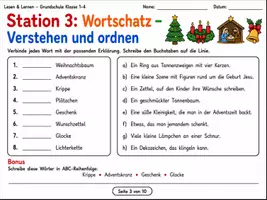 Vorschau - Stundenentwürfe - Weihnachten – Lesen, Wortschatz & Leseverständnis | 9 Stationen + Lösungen | 1.–4. Klasse - Seite 3