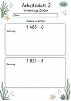 Vorschau - Arbeitsblätter - Schriftliche Division | Mathematik Klasse 4 | 10 Arbeitsblätter als PDF - Seite 2