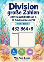 Vorschau - Arbeitsblätter - Division große Zahlen | Mathematik Klasse 4 | 10 Arbeitsblätter als PDF - Deckblatt