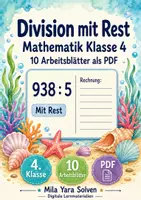 Vorschau - Arbeitsblätter - Division mit Rest | Mathematik Klasse 4 | 10 Arbeitsblätter als PDF - Deckblatt