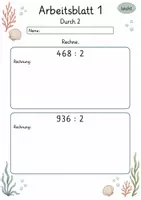 Vorschau - Arbeitsblätter - Division durch einstellige Zahlen | Mathematik Klasse 4 | 10 Arbeitsblätter als PDF - Seite 1