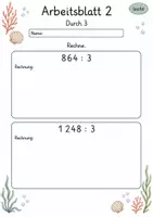 Vorschau - Arbeitsblätter - Division durch einstellige Zahlen | Mathematik Klasse 4 | 10 Arbeitsblätter als PDF - Seite 2