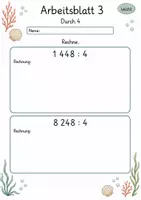 Vorschau - Arbeitsblätter - Division durch einstellige Zahlen | Mathematik Klasse 4 | 10 Arbeitsblätter als PDF - Seite 3