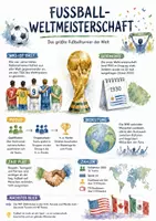 Vorschau - Arbeitsblätter - Lernposter + Arbeitsblätter zum Thema "Fußball-Weltmeisterschaft" + Lösung & MP3 + Infografik - Deckblatt