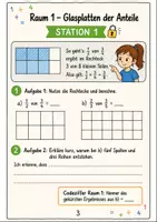 Vorschau - Arbeitsblätter - Mathe Klasse 6 – Brüche multiplizieren & dividieren Mathe-Escape-Room - Seite 2