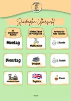 Vorschau - Mal- und Bastelvorlagen - Stundenplan • Karten für den Klassenraum - Deckblatt