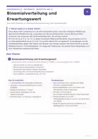 Vorschau - Unterrichtsreihen - Binomialverteilung & Erwartungswert | Stochastik Oberstufe | Bernoulli-Kette mit Lösungen - Seite 1