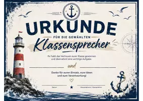 Vorschau - Poster - Urkunde Klassensprecher - Seite 1