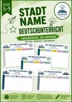 Vorschau - Arbeitsblätter - Stadt-Name-Deutschunterricht für die Klassen 5-9 - Deckblatt
